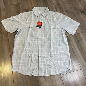 Mountain Hardwear Canyon AC Short Sleeve Shirt Mens Small Plaid Bin A-37‎